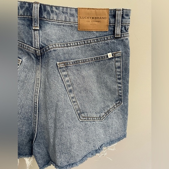 Lucky Brand Button Fly Super High Waist Raw Hem Lucky Pins Short - Picture 11 of 11